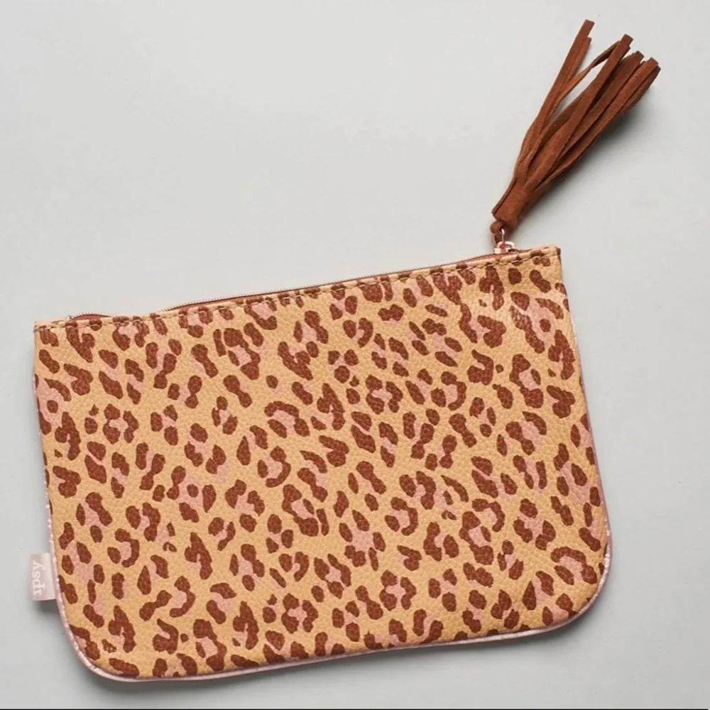 Ipsy Leopard Print Cosmetic Clutch Bag